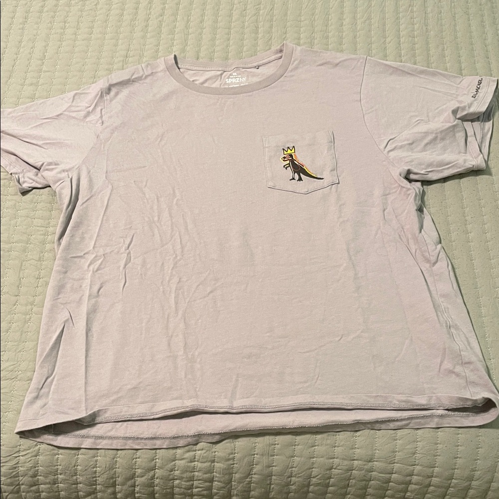 Basquiat Gray Graphic T-Shirt with Pocket
